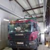 Scania грузовик установка электрического моноблока AXI 2000 24V на кабину на ПТО Пульсан